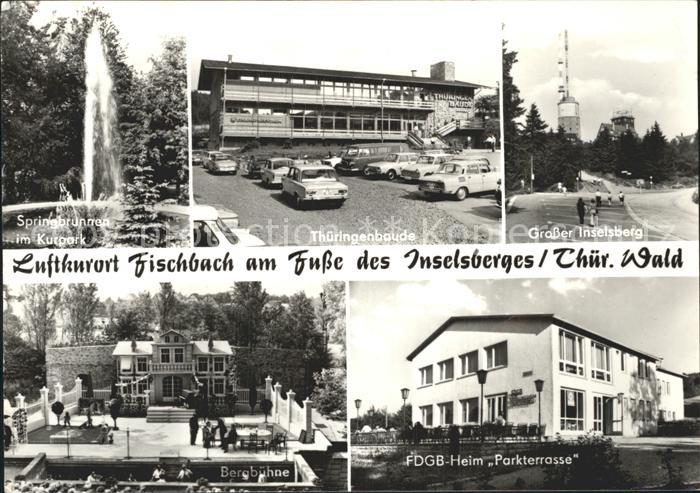 Fischbach Emsetal Inselsberg Springbrunnen Kurpark Thueringenbaude Bergbuehne FD