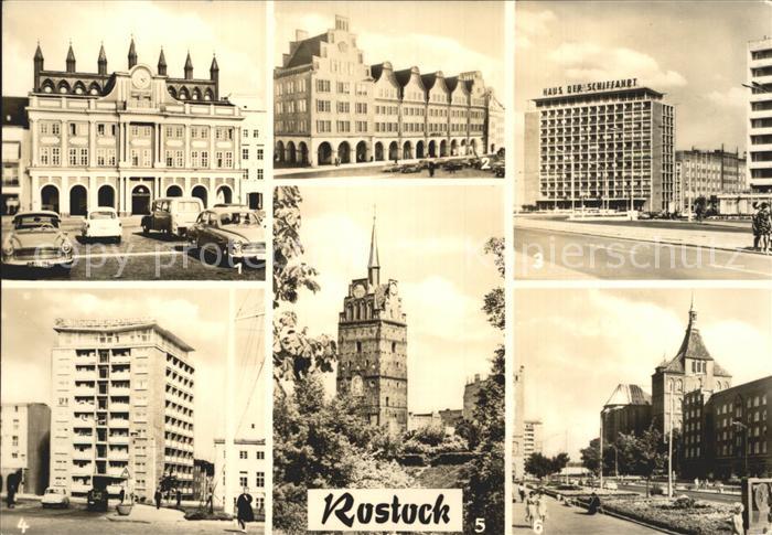 ROSTOCK  CITY Rathaus Hauptpostamt Haus der Schiffahrt