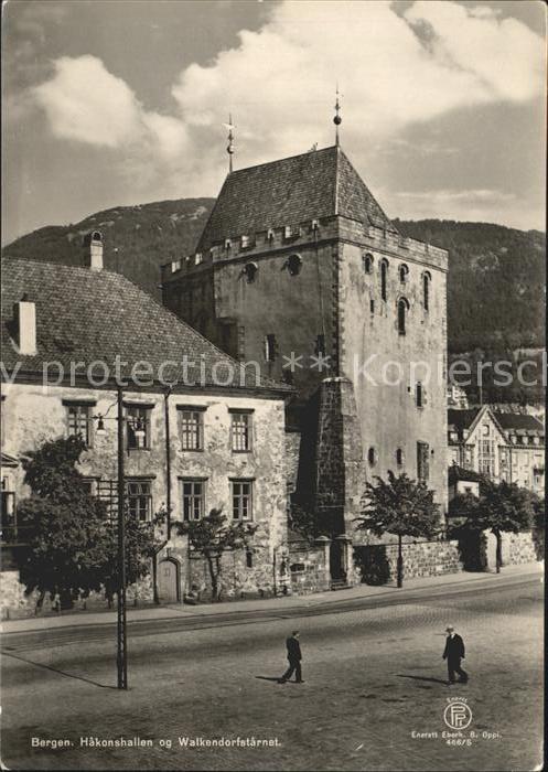 Bergen Norwegen Hakonshallen Walkendorfstarnet