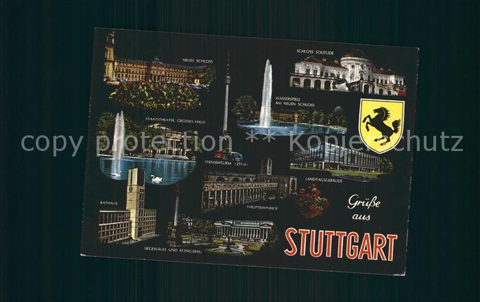 STUTTGART  CITY Theater Hauptbahnhof Landtagsgebaeude Schloss Solitude