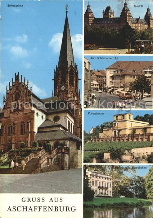 Aschaffenburg Main Stiftbasilika Schloss Schoenborner Hof Pompejanum