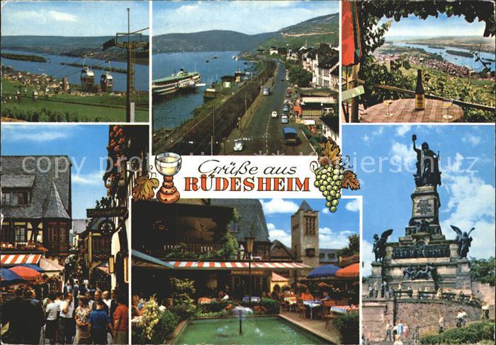 Ruedesheim Rhein Denkmal Luftseilbahn Dampfer
