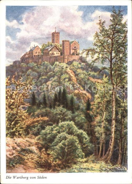 Eisenach Thueringen Wartburg Kuenstlerkarte