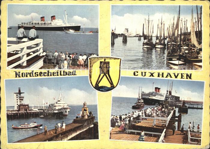 Cuxhaven Nordseebad Dampfer Hafen Seebruecke