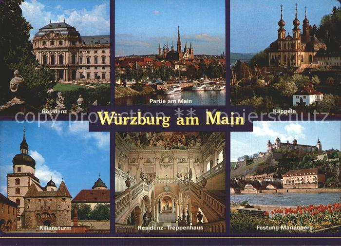 WueRZBURG Bayern Residenz Kaeppele Festung Marienberg Kiliansturm