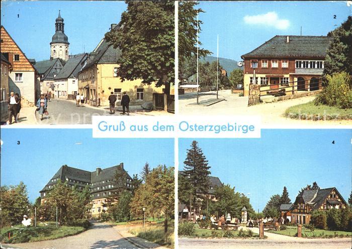 Geising Erzgebirge Hauptstrasse Kipsdorf Bahnhof Altenberg Sanatorium Raupennest