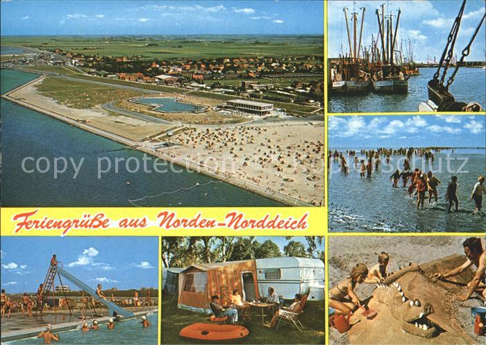 Norden Norddeich Ostfriesland Fliegeraufnahme Hafen Campingplatz
