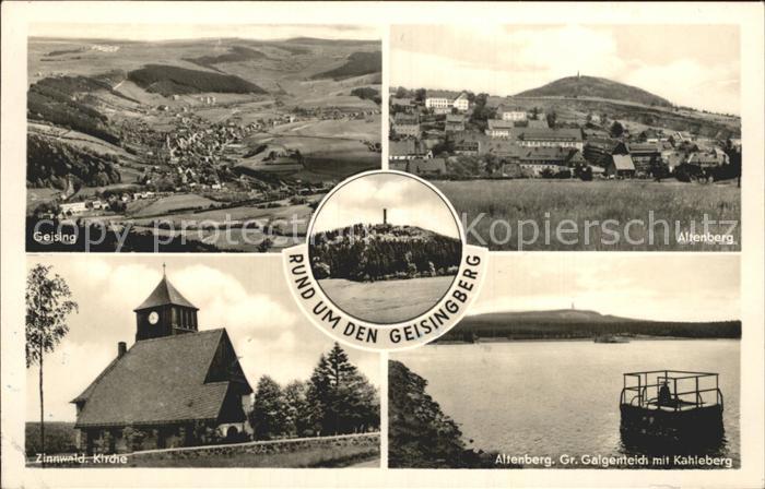 Geising Erzgebirge Total Altenberg Zinnwald Kirche Gr Galgenteich mit Kahleberg