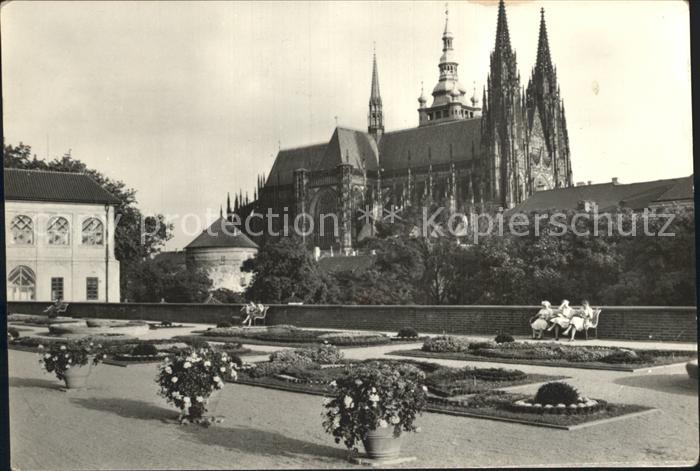 Praha Prahy Prague Terrasse bei der Reitschule Kirche