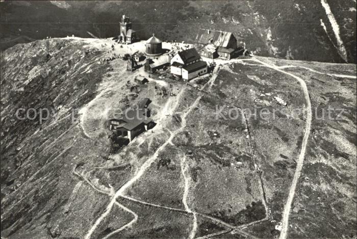 Krkonose Snezka Fliegeraufnahme