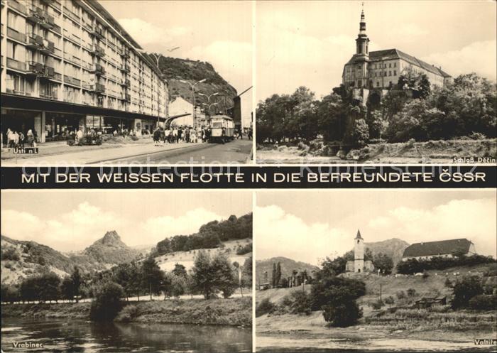 Usti nad Labem Mit der Weissen Flotte in die CssR Geschaeftsstrasse Schloss Deci