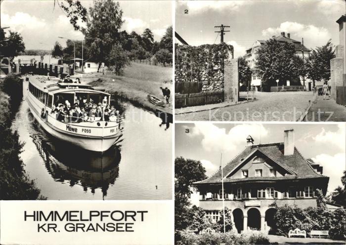 Himmelpfort MS Moewe in der Schleuse Stadtmauer FDGB Erholungsheim Werner Schaum