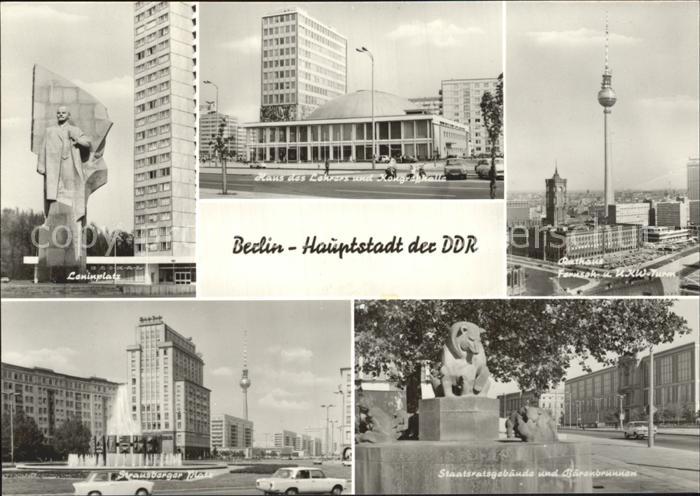 BERLIN  CITY Leninplatz Rathaus Fernsehturm Strausberger Platz Staatsratsgebaeud