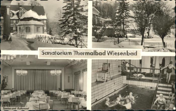 Wiesenbad Sanatorium Thermalbad Speisesaal Schwimmbecken