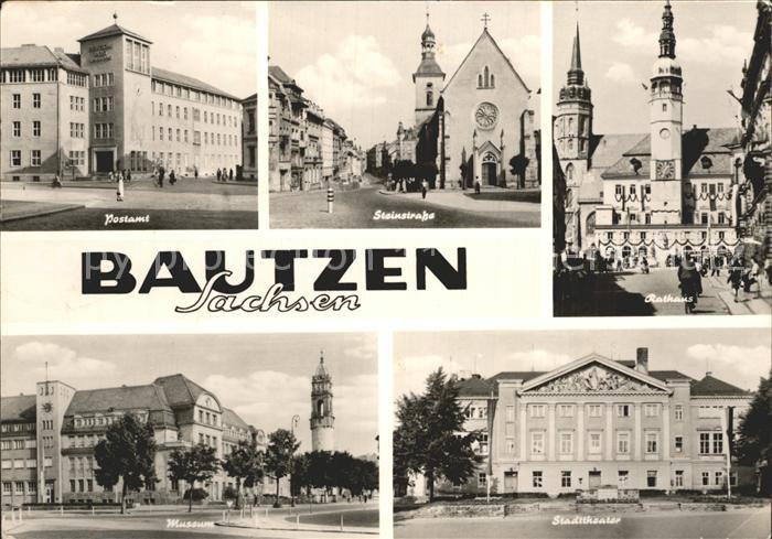 Bautzen Sachsen Postamt Steinstr Rathaus Museum Stadttheater