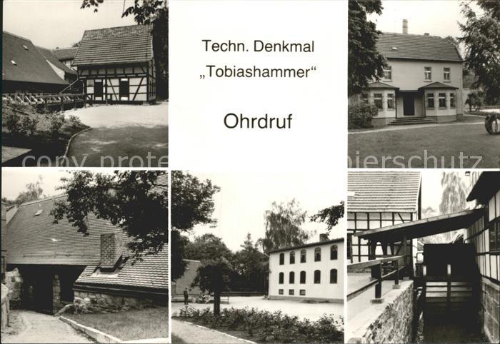 Ohrdruf Pochwerk Gerinne Museum Park Eingang zum Hammerwerk Hofansicht Wasserrad