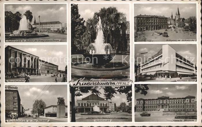 Kaiserslautern Fackelrondell Institut Kirche Platz Kaufhaus Hansa Brunnen Bahnho