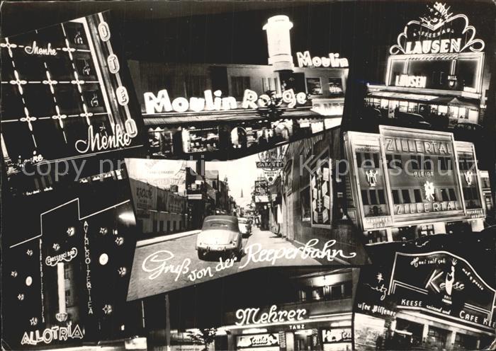 St Pauli Reeperbahn Moulin Rouge bei Nacht