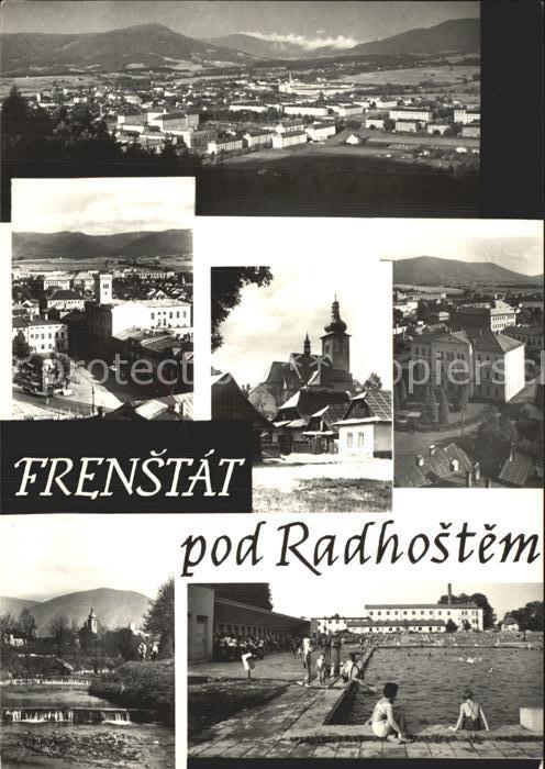 Frenstat pod Radhostem Teilansichten Kirche Flusspartie Schwimmbad