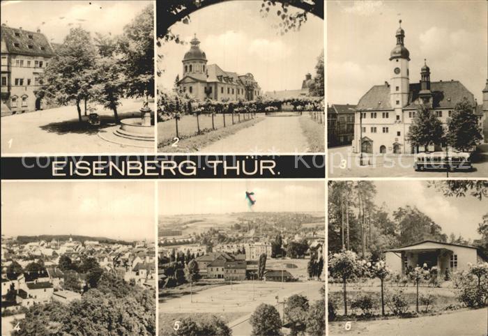 Eisenberg Thueringen Marktplatz Schlosskirche Rathaus Busbahnhof Platz der Repub