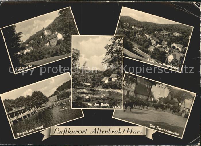 Altenbrak Harz Teilansicht Partie an der Bode Bachhoehe Damenkapelle Bergschwimm