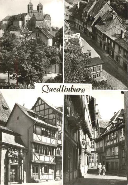 Quedlinburg Harz Schloss Altstadt Gassen Fachwerkhaeuser