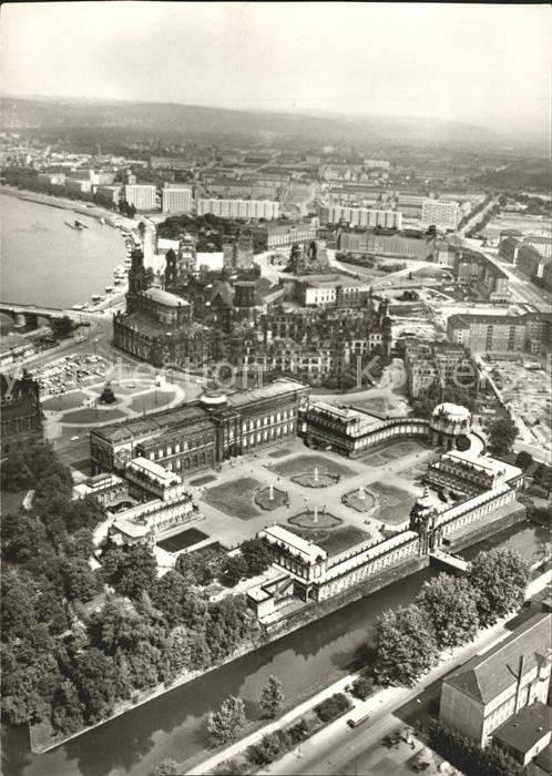 DRESDEN Elbe Zwinger Fliegeraufnahme