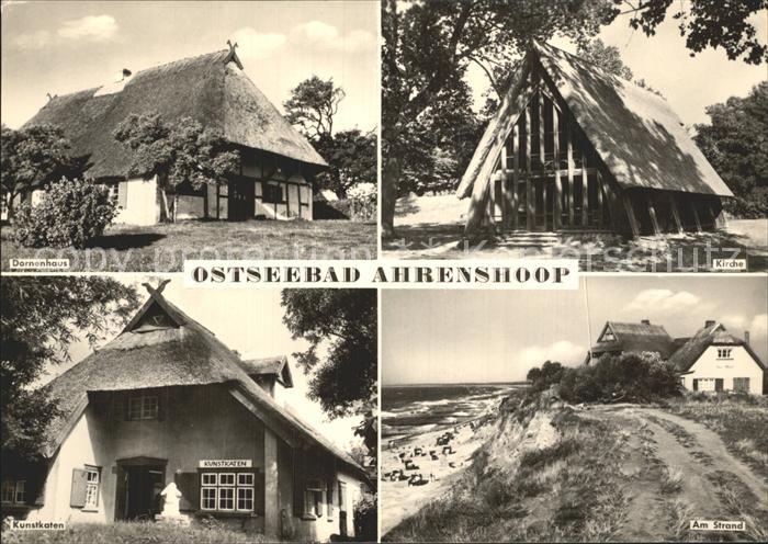 Ahrenshoop Ostseebad Dornenhaus Kirche Strand Steilkueste Kunstkaten Reetdachhae