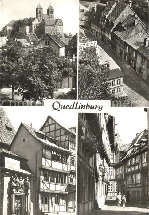 Quedlinburg Harz Schloss Altstadt Gassen Fachwerkhaeuser