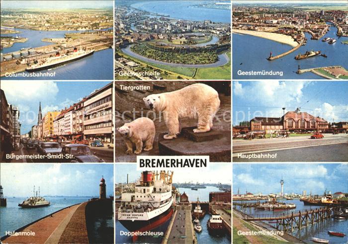 Bremerhaven Columbusbahnhof Geesteschleife Muendung Strassenpartie Tiergrotten B