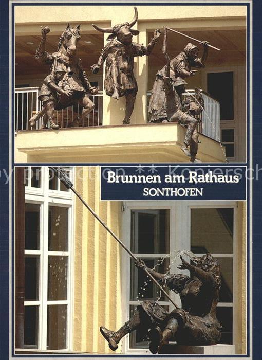 Sonthofen Oberallgaeu Brunnen am Rathaus Egga Spielgruppe