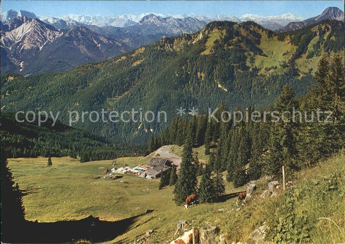Schliersee Blick vom Taubenstein auf Obere Maxlrainer Alm Karwendel und Zugspitz
