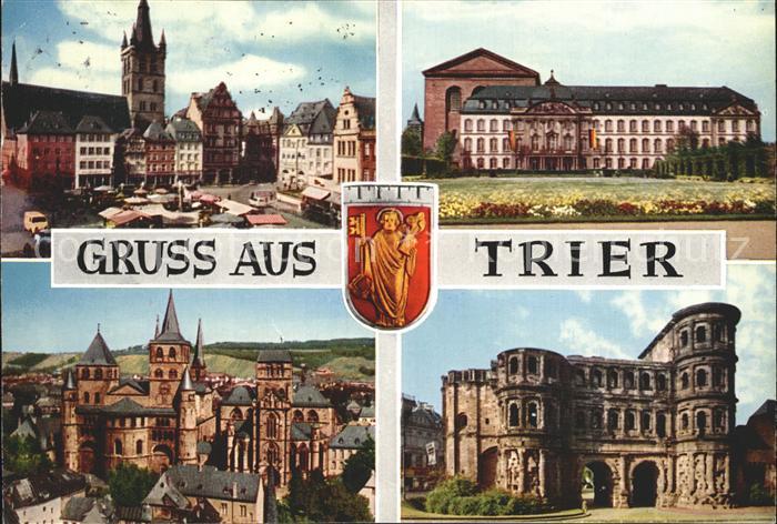 TRIER  CITY Hauptmarkt mit St Gangolph Basilika Palais Dom Porta Nigra