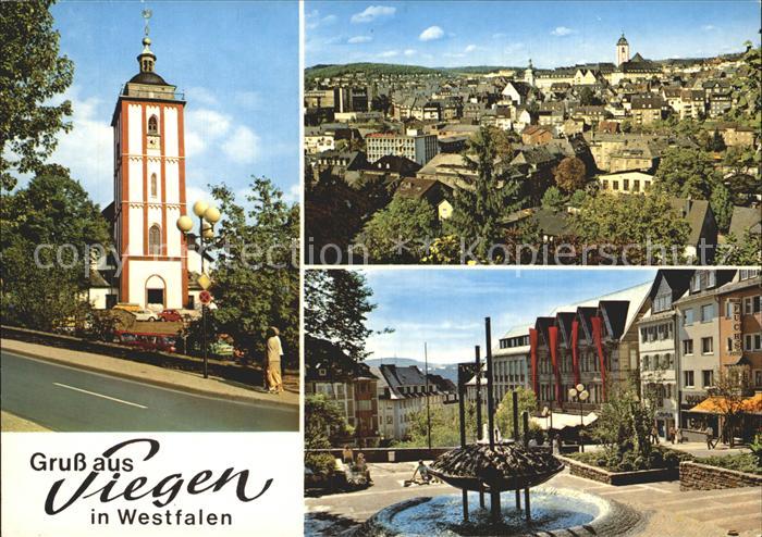 Siegen Westfalen Nikolaikirche Kroenchen Blick vom Haeusling Oberstadt Marktplat