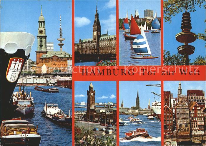 HAMBURG CITY Michaeliskirche Schiffe Alster Rathaus Segeln Fernsehturm Altstadt