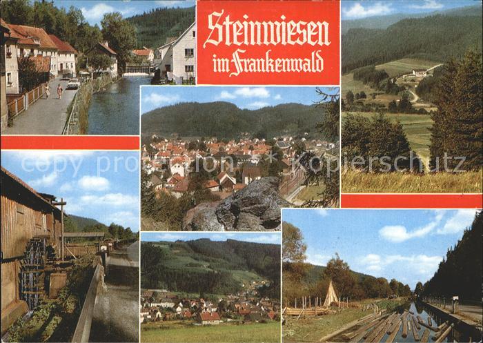 Steinwiesen Teilansichten Panorama Frankenwald Alte Muehle Wasserrad