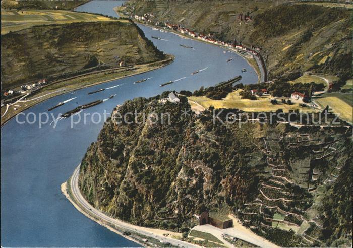 St Goarshausen Loreley Felsen Burg Katz Fliegeraufnahme