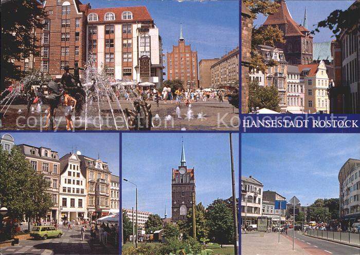ROSTOCK  CITY Teilansichten Hansestadt Innenstadt Brunnen Kroepeliner Tor