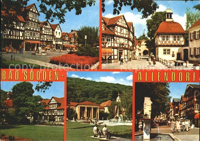 Allendorf Bad Sooden Fachwerkhaeuser Kurpark Fussgaengerzone Brunnen