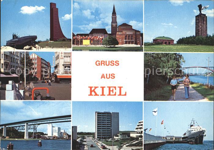 KIEL CITY Marinedenkmal Laboe Kirche Uferpromenade Anleger Faehre Hochhaus Brue