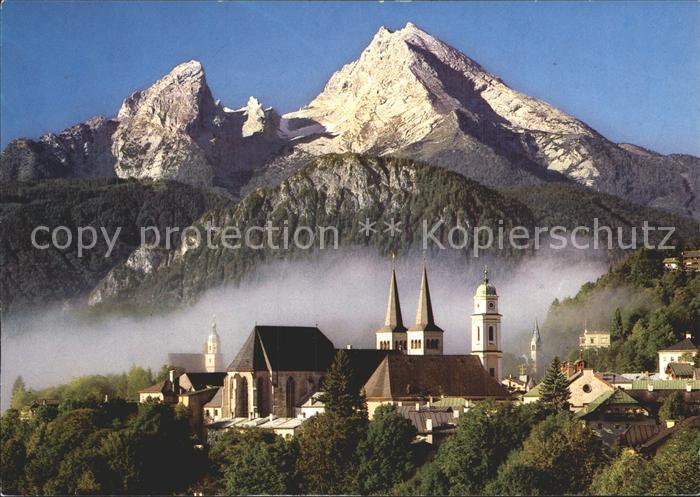 BERCHTESGADEN Bayern Stiftskirche Pfarrkirche Nebelmeer Watzmann Berchtesgadener