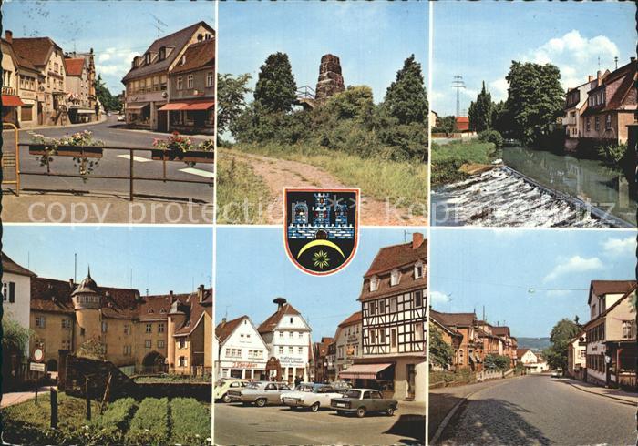 Nidda Teilansichten 1000jaehrige Stadt Hauptstrasse Fachwerkhaus Wehr