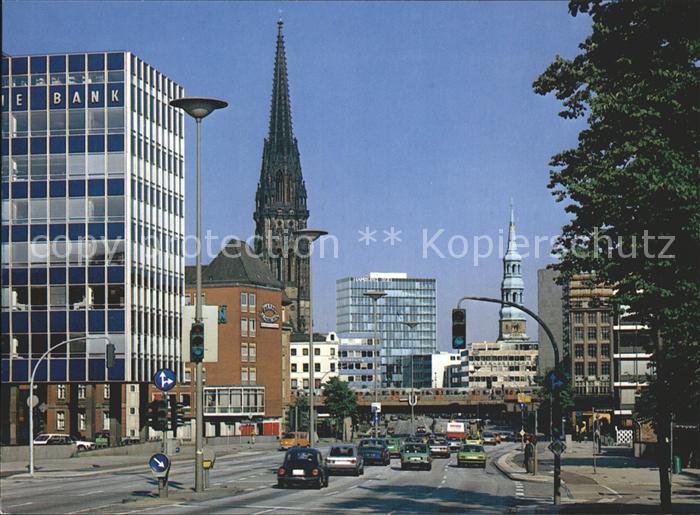 HAMBURG CITY Ost West Strasse Nikolaikirche Katharinenkirche