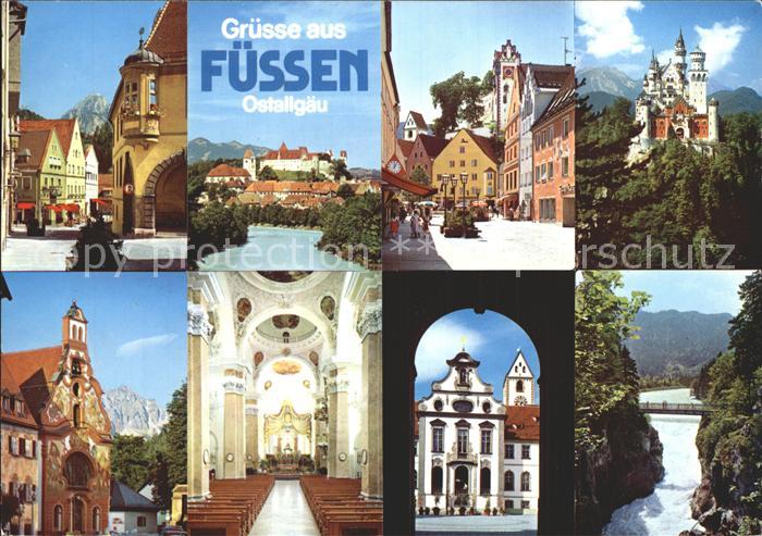 Fuessen Allgaeu Altstadt St Mang Klosterkirche Schloss Edelsberg Fussgaengerzone