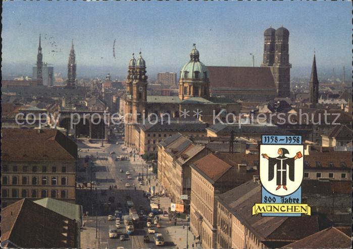 Muenchen Bayern Ludwigstrasse Rathaus Frauenkirche
