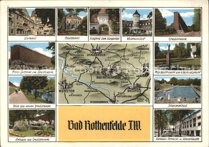 Bad Rothenfelde Kurhaus Gradierwerk Konzerthalle Schwimmbad Maerchenbrunnen Spru
