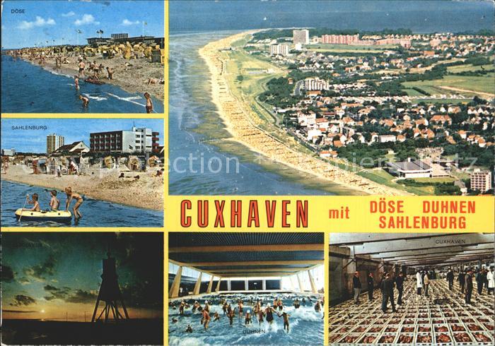 Cuxhaven Nordseebad mit Doese Duhnen Sahlenburg Kugelbake Abendstimmung Wellenba