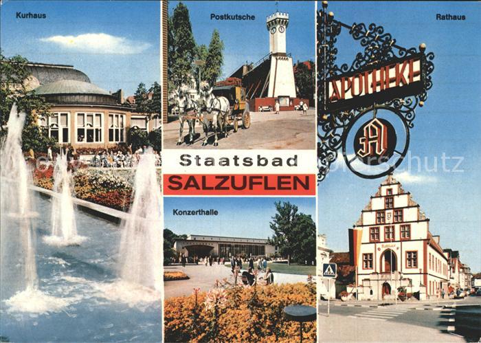 Bad Salzuflen Kurhaus Wasserspiele Postkutsche Konzerthalle Rathaus Schild