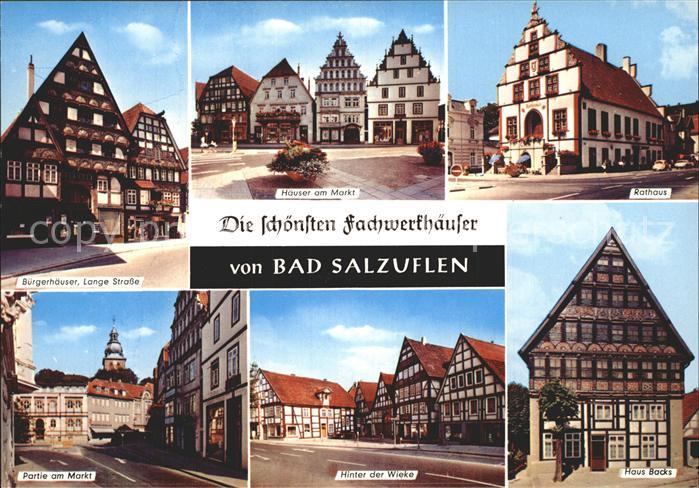 Bad Salzuflen Fachwerkhaeuser Rathaus Partie am Markt