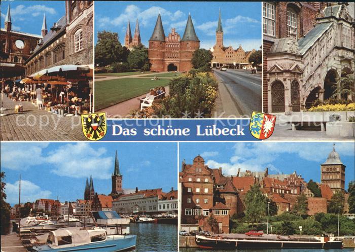 LueBECK CITY Marktplatz Holstentor Rathaus Treppenaufgang Hafen Altstadt